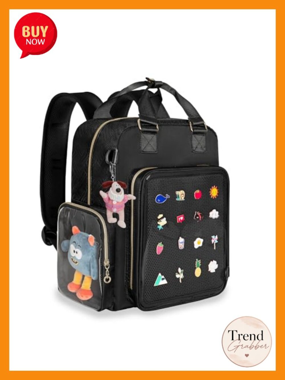 Ita Backpack Pin Display Bag with Inserts, Black